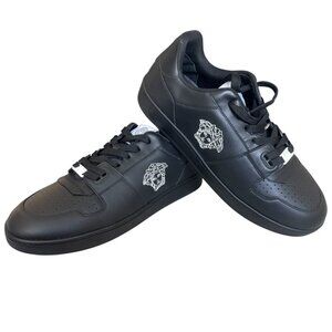 Versace Medusa Black Leather Men's Sneaker Shoe, 1013377, 45.5